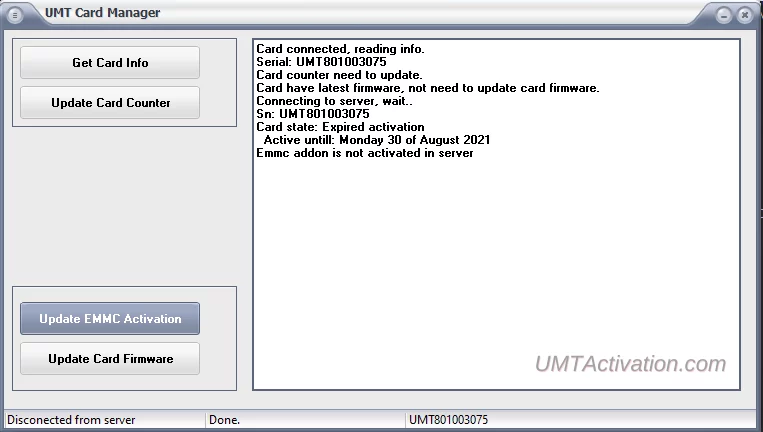 UMT Card Manager-card info
